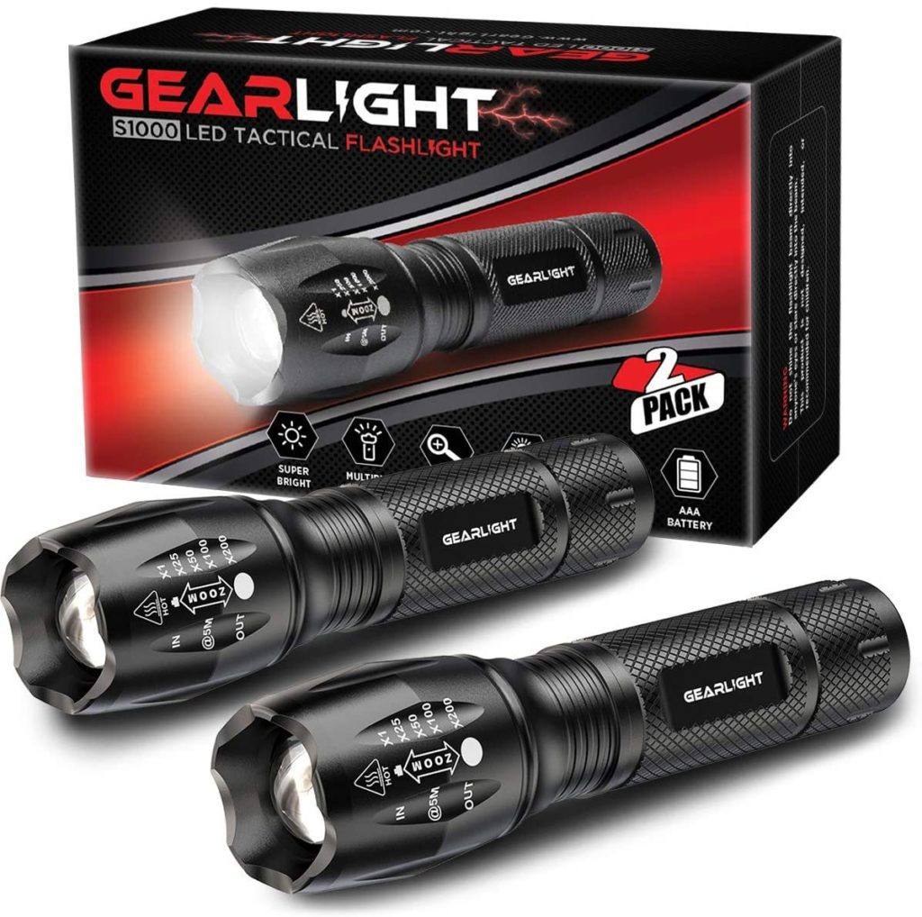 GearLight LED Flashlight 2 - Pack Tactical Flashlights
