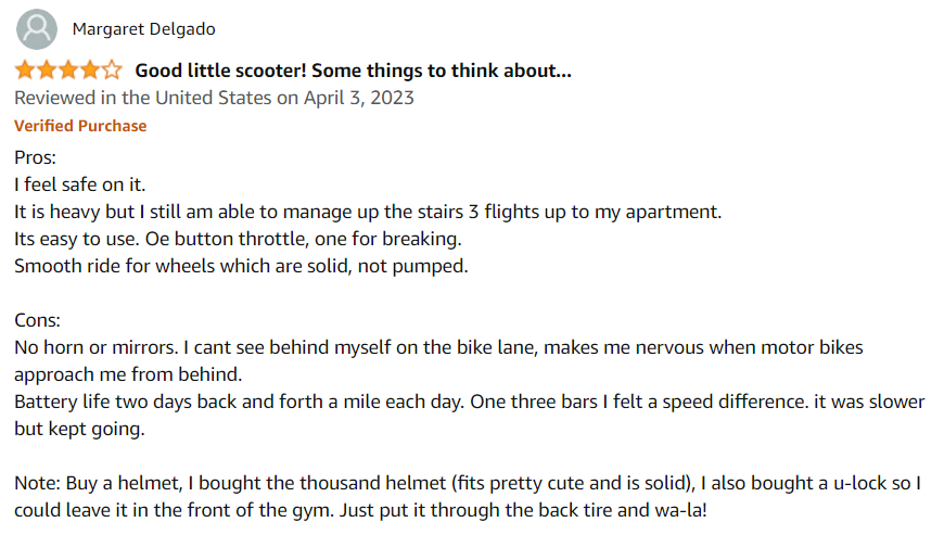 Customer review