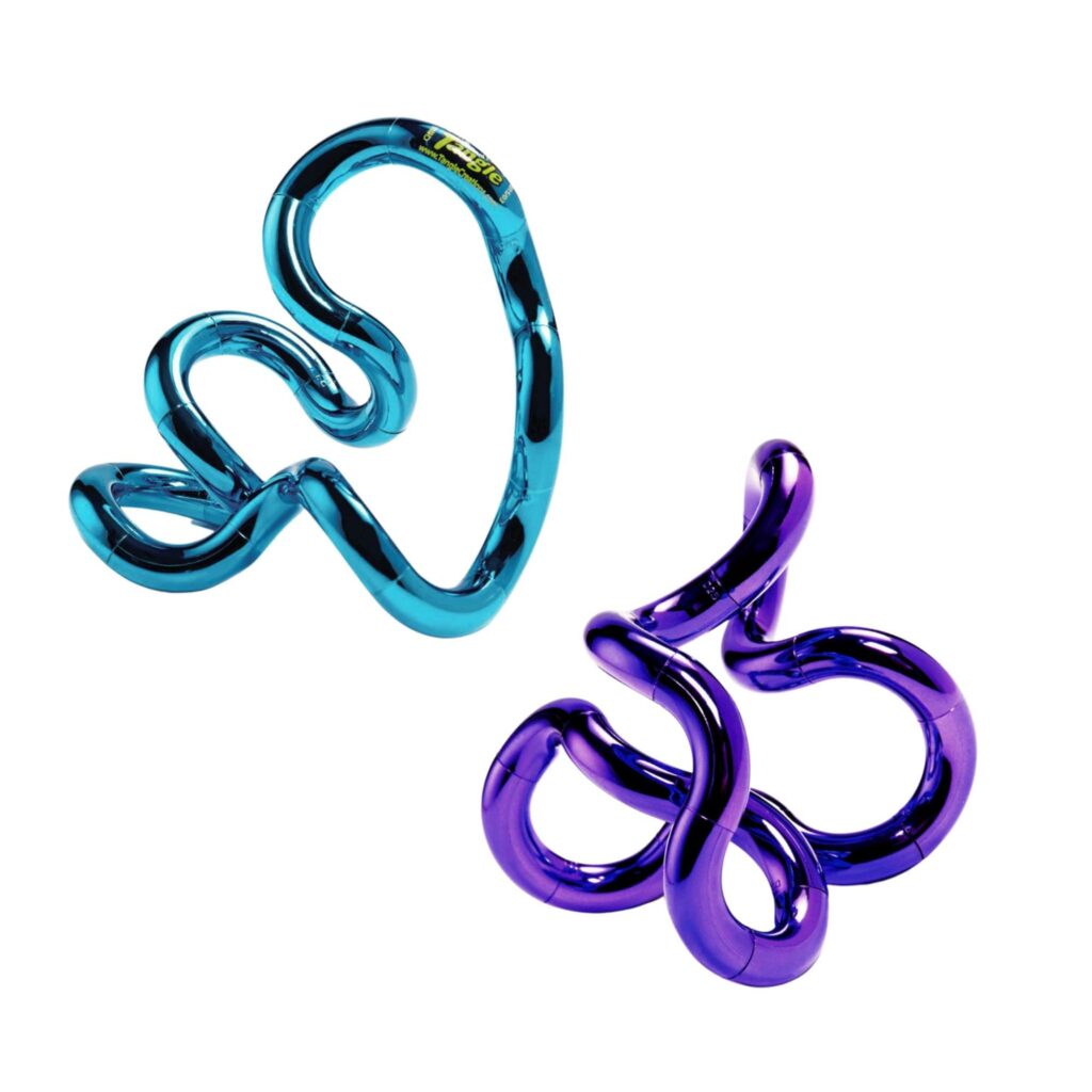 Tangle Jr. Metallic (2-Pack) - Purple & Blue - Genuine Tangle Fidget 
